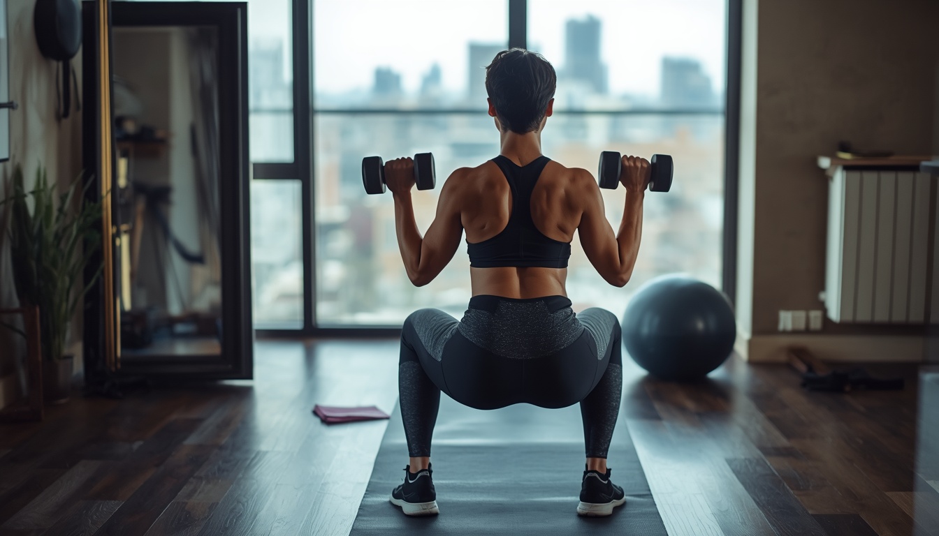 Home circuit training kit preview with dumbbells and resistance band